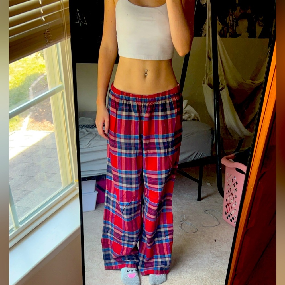 American Eagle - medium - red and blue pj pants